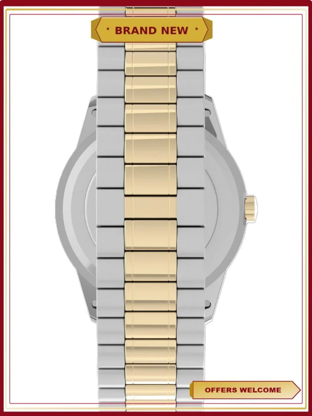 Men's 30mm Dress Wristwatch Gold & Silver Analog